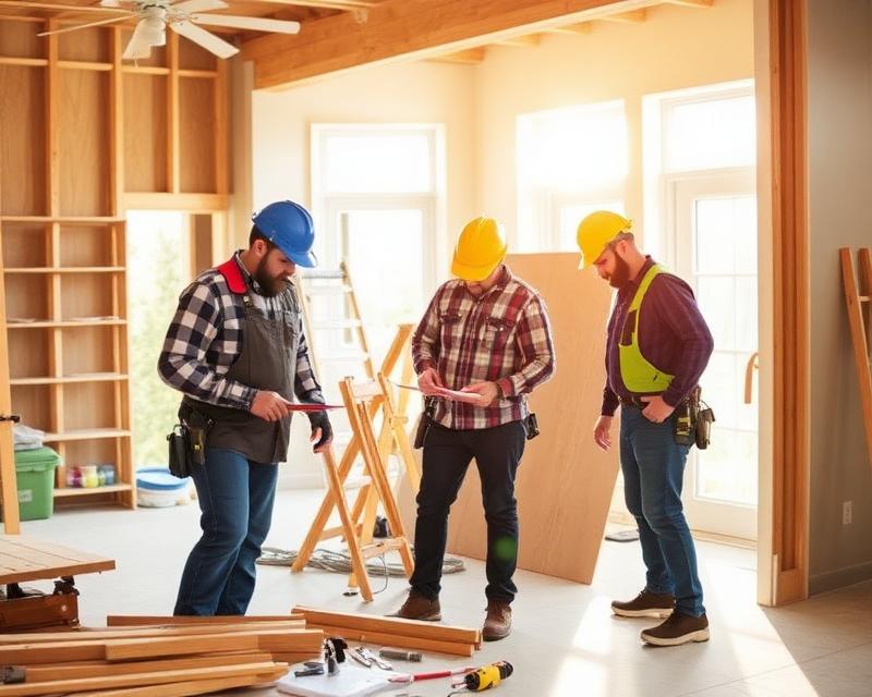 Experienced contractor team at work